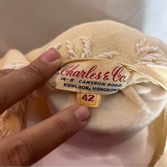 Vintage 1960s Beaded Wool Cardigan by Charles & Co - Picture 2 of 3